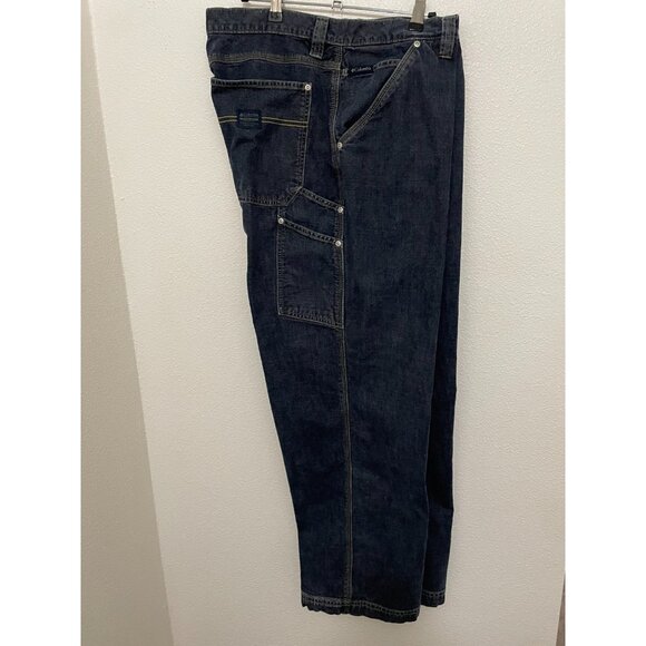 Columbia Carpenter Jeans Men’s 38x30 Blue Denim Loose Straight - Picture 2 of 8